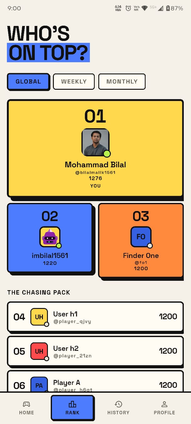 Quiz Battle Leaderboard